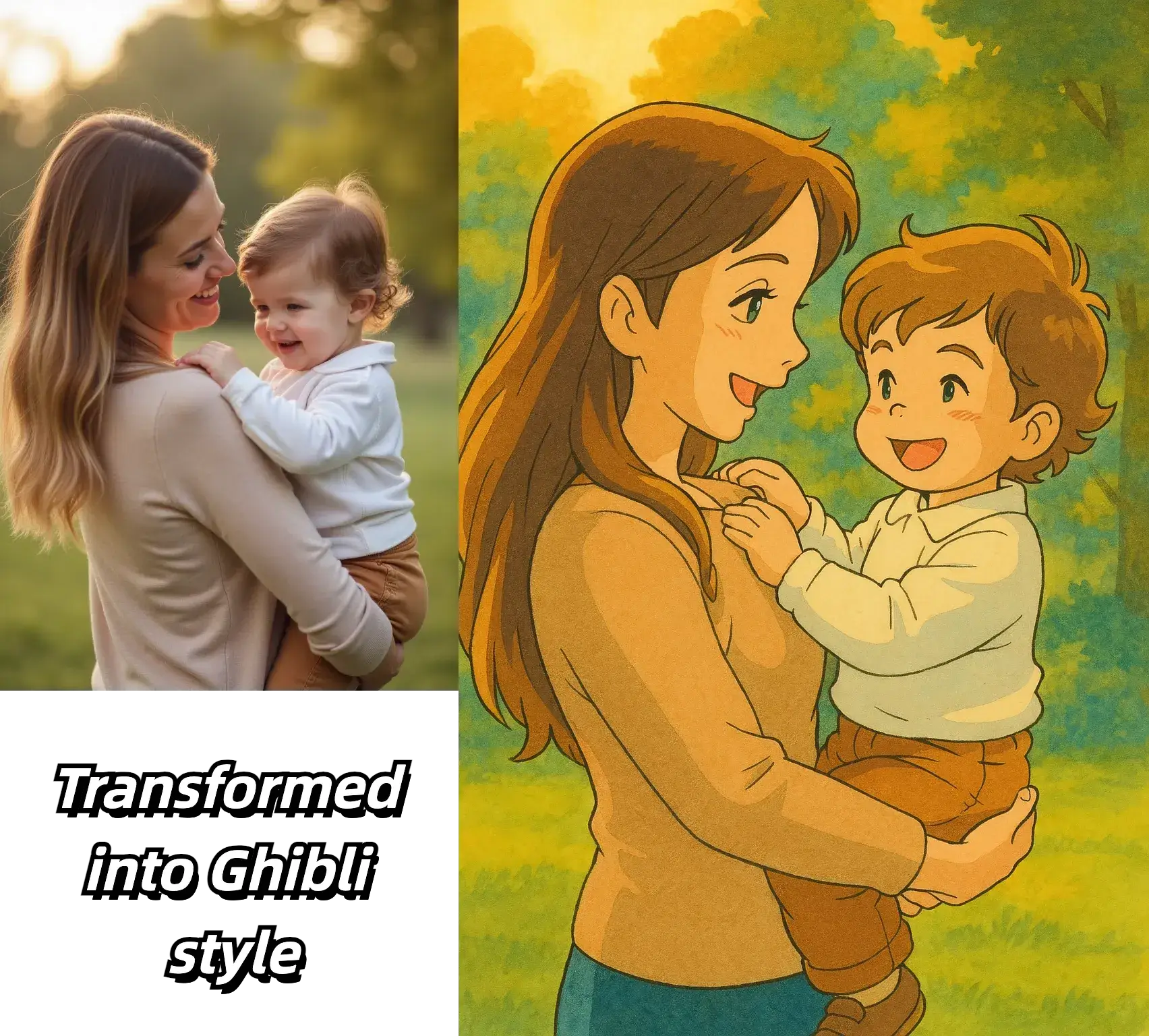 AI Image to Image Example - Displaying the effect of image conversion in different artistic styles AI Image to Image Example - Art Style Application